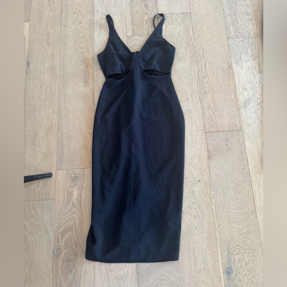 Abercrombie & Fitch Womens Midi Cutout Dress Black XSP
